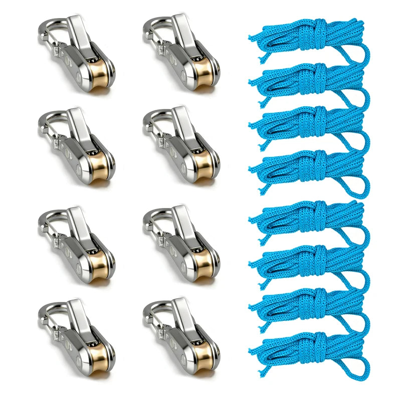 Rope Tying Tool And Tensioner with Roller Tensioner, Heavy-Duty Retractable Buckle with Accessory Rope, Suitable for Camping