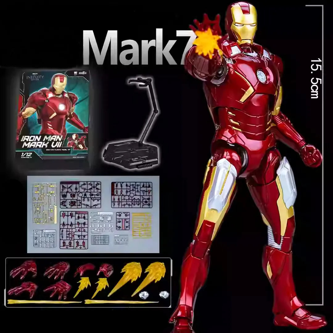 1/12 Original FondJoy Iron Man Tony Stark Legend Action Figure MK45 MK46 MK50 MK4 DIY Building Block Toys Collection Anime Model
