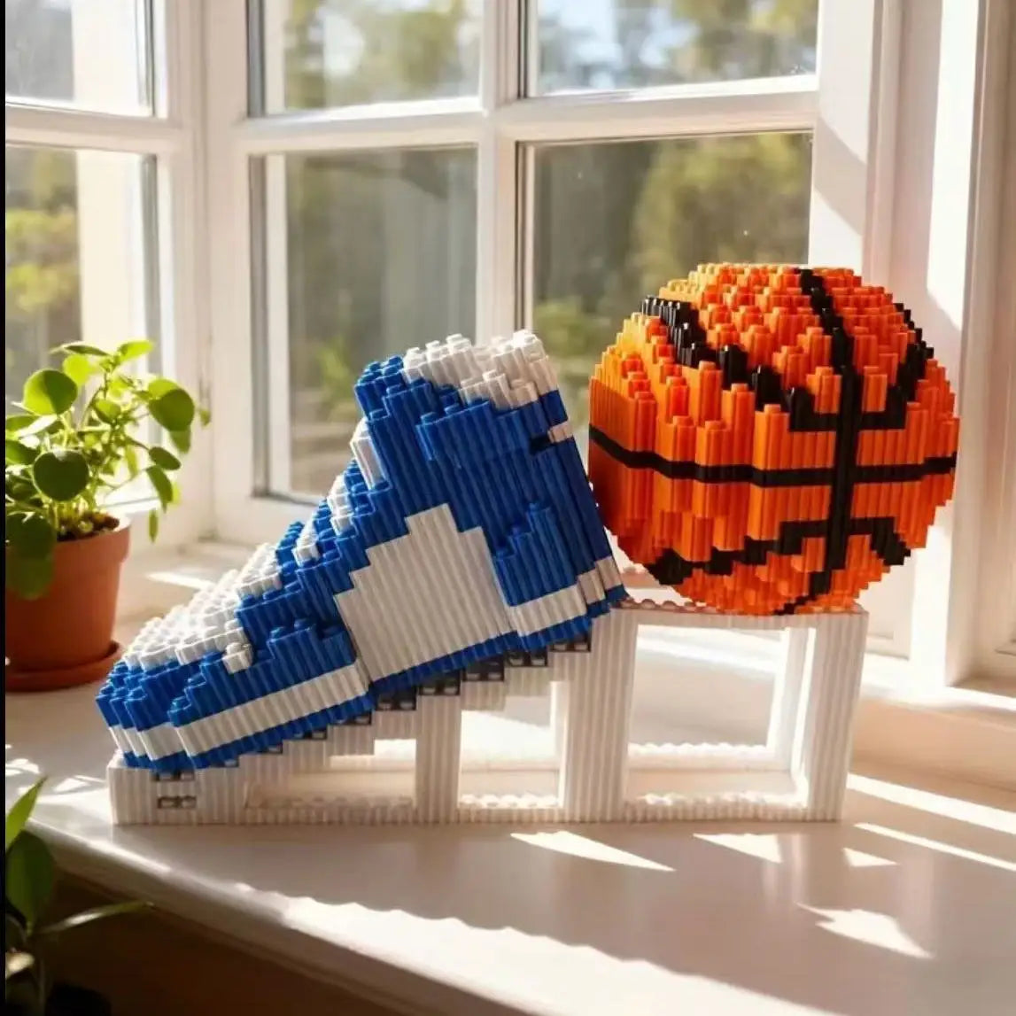 Sports DIY Building Blocks Basketball Sneakers Building Creative Blocks Fidget Toys Ideal Gift For Sports Fans Unique Room Decor