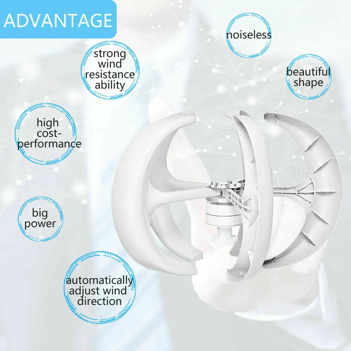 1000W 1KW Vertical Axis Wind Turbine 12V 24V 48V Wind Generator CE Certified Free Energy Low Speed Start Off Grid for Home Use