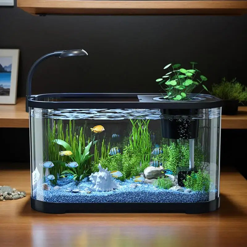 Aquarium Kit Betta Fish Tank For Beginners Desktop Beginner Aquarium Small Household Fish Bowl For Aquatic Animals Betta Turtle