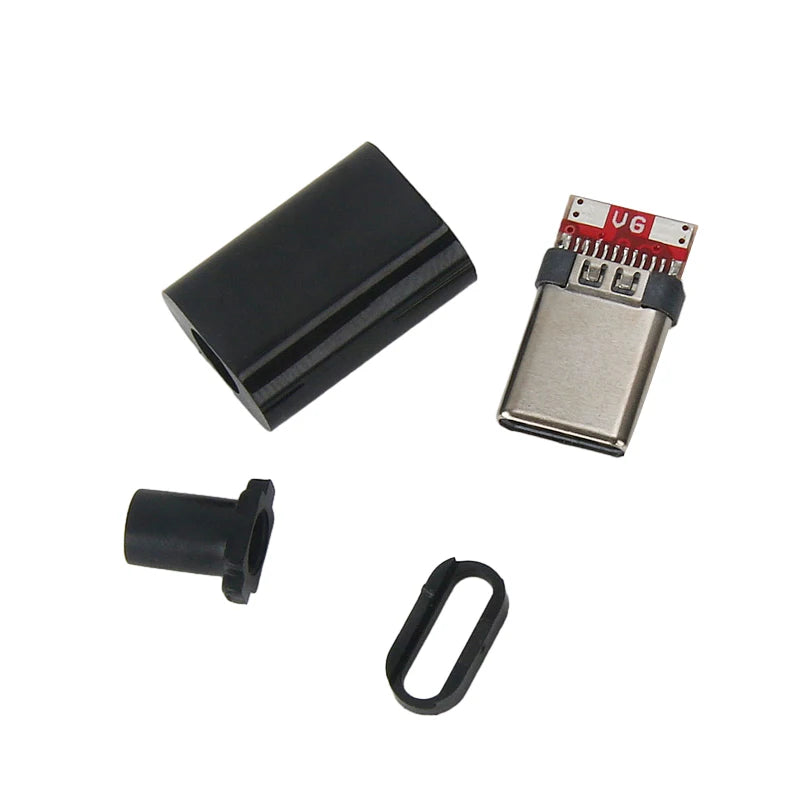 5Pcs TYPE C USB 3.1 24 Pin Male Plug Welding Connector Adapter with Housing Type-C Charging Plugs Data Cable Accessories Repair