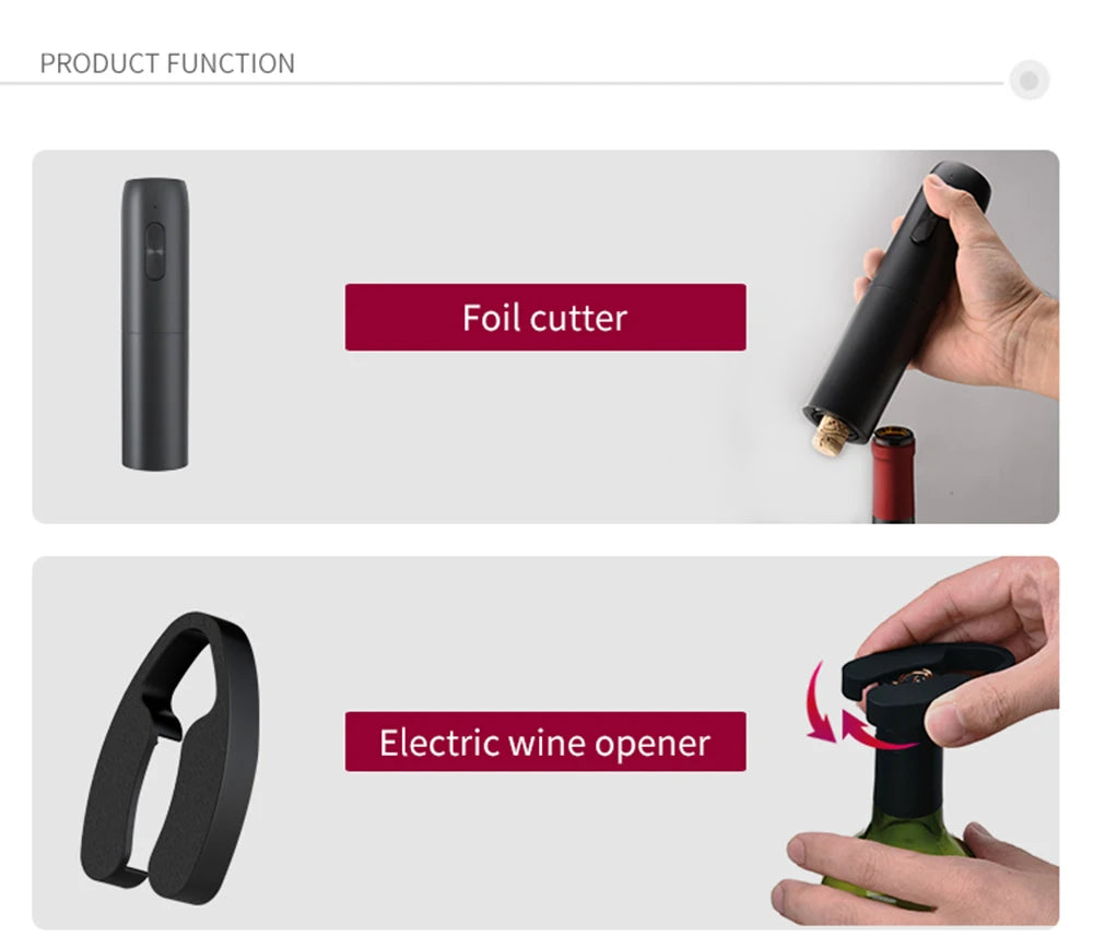 Pop open your favorite bottle effortlessly with this electric wine bottle opener—stylish, quick, and hassle-free!