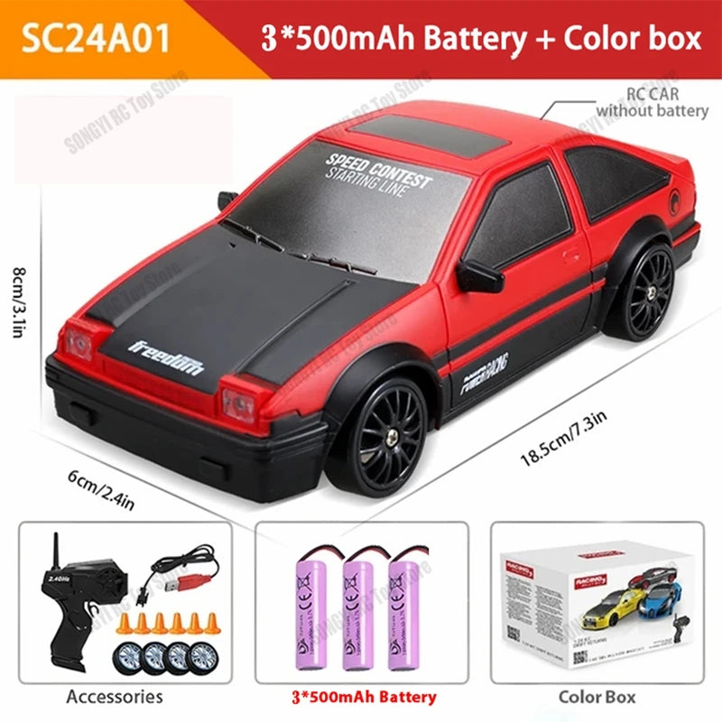 New 1:24 RC Drift Vehicle, Mustang 4WD Cars, Racing Car with Remote Control, Gift, Competition Racing Car, Children's Toy