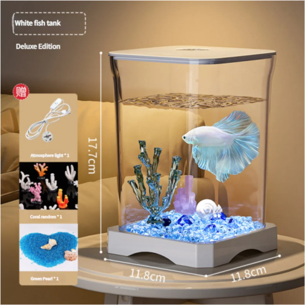 4K High-definition Desktop Fish Tank Acrylic Fish Tank Detachable Transparency Small Tank Multipurpose Amphibian Feeding Box