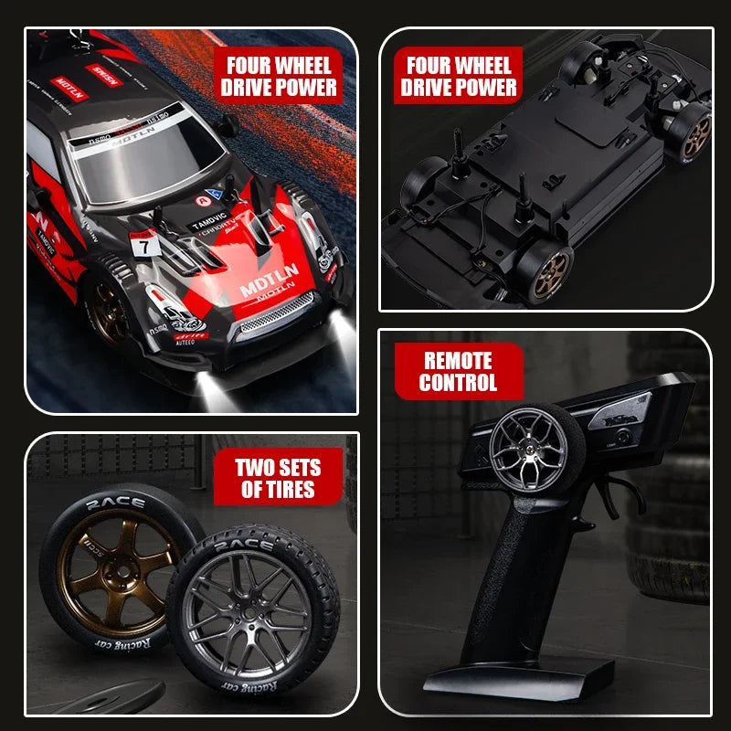Professional RC remote control car four-wheel drive drift racing car cool lighting competition racing car electric toy