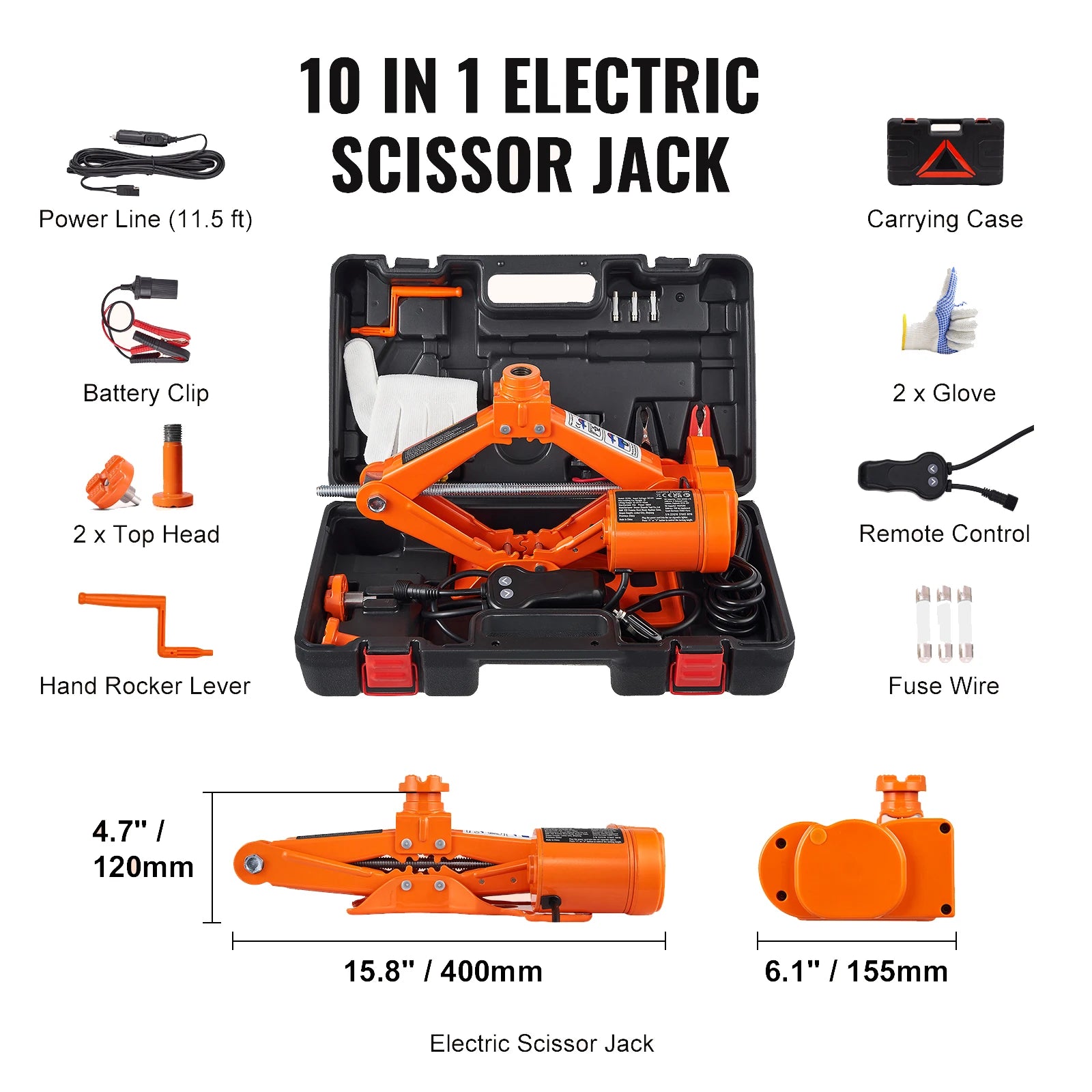 SucceBuy Electric Car Jack, 3/5 Ton Scissor/Hydraulic Jack, 12V Electric Automatic Jack Portable Car Jack for Truck Tire Change