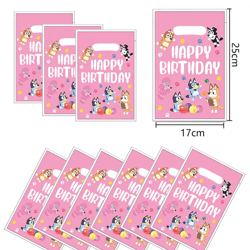 Blue dog Birthday Party Supplies Goodie Bag Stuffers Fillers Tableware Plates Cups Napkins Tablecloth Party Favor Decorations