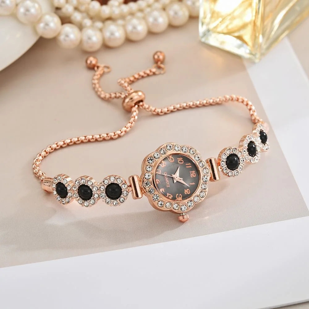 Elegant Rhinestone Women Watches Fashion Ladies Bracelet Strap Quartz Wristwatch Reloj Mujer Girls Clock Gift (Without Box)