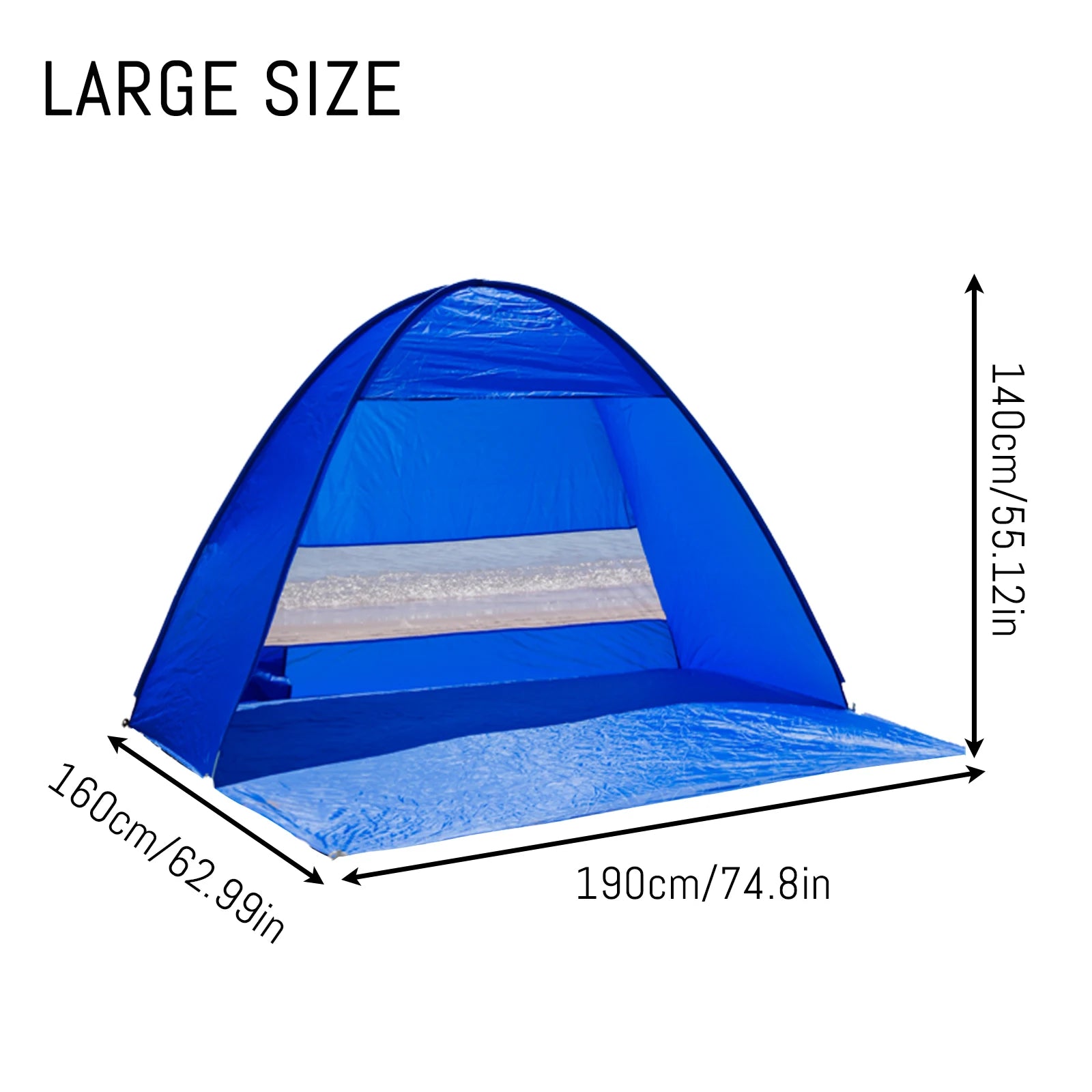 PAKICETUS Lightweight Pop Up Beach Tent with Carry Bag, Quick Setup Sun Shade Shelter Portable Outdoor Cabana Tent for Beach Vacation Outdoor Travel Lovers