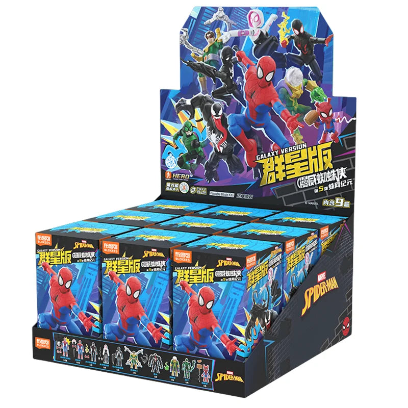 BLOKEES Spider-Man: Brand New Day‌ Gwen Stacy Venom‌ Doctor Octopus Miles Morales Hulk Anime Figure Model Blind Box Toys Gifts