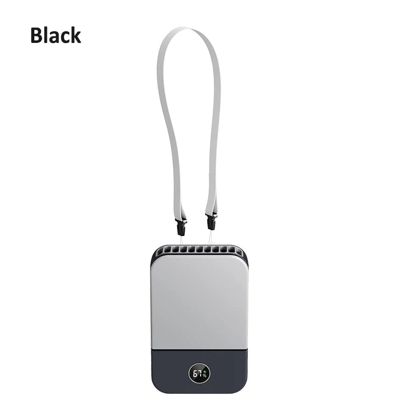 Waist Fan Portable Outdoor Mini Hanging Neck Fan 3 Gear Strong Wind Bladeless Waist Neck Fan Air Cooler USB Fan 2000Mah