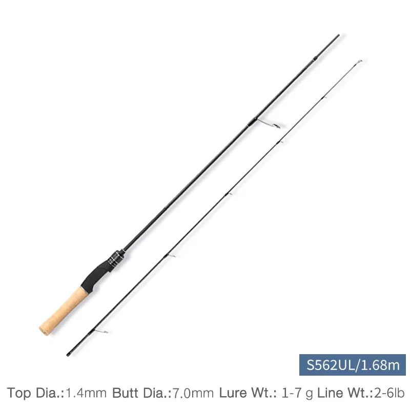TSURINOYA DRAGON Light Game Fishing Rod 1.6m 1.8m UL Fast Action FUJI Guide Spinning Casting Carbon Rod For Trout Rochfish Bass