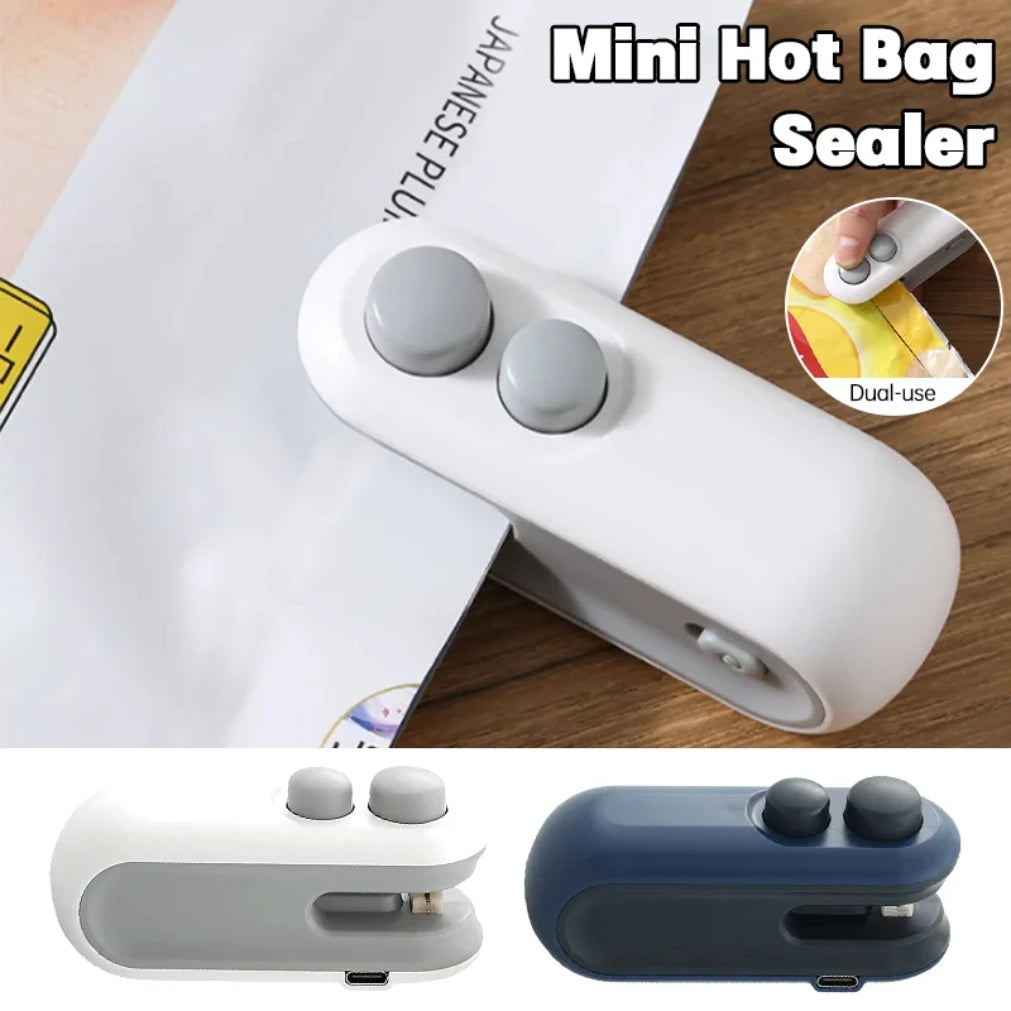 Electric Mini Heat Bag Sealing Machine Package Sealer Bags 2in1 Plastic Bag Sealing Machine Handheld Plastic Bag Heat Sealer2025