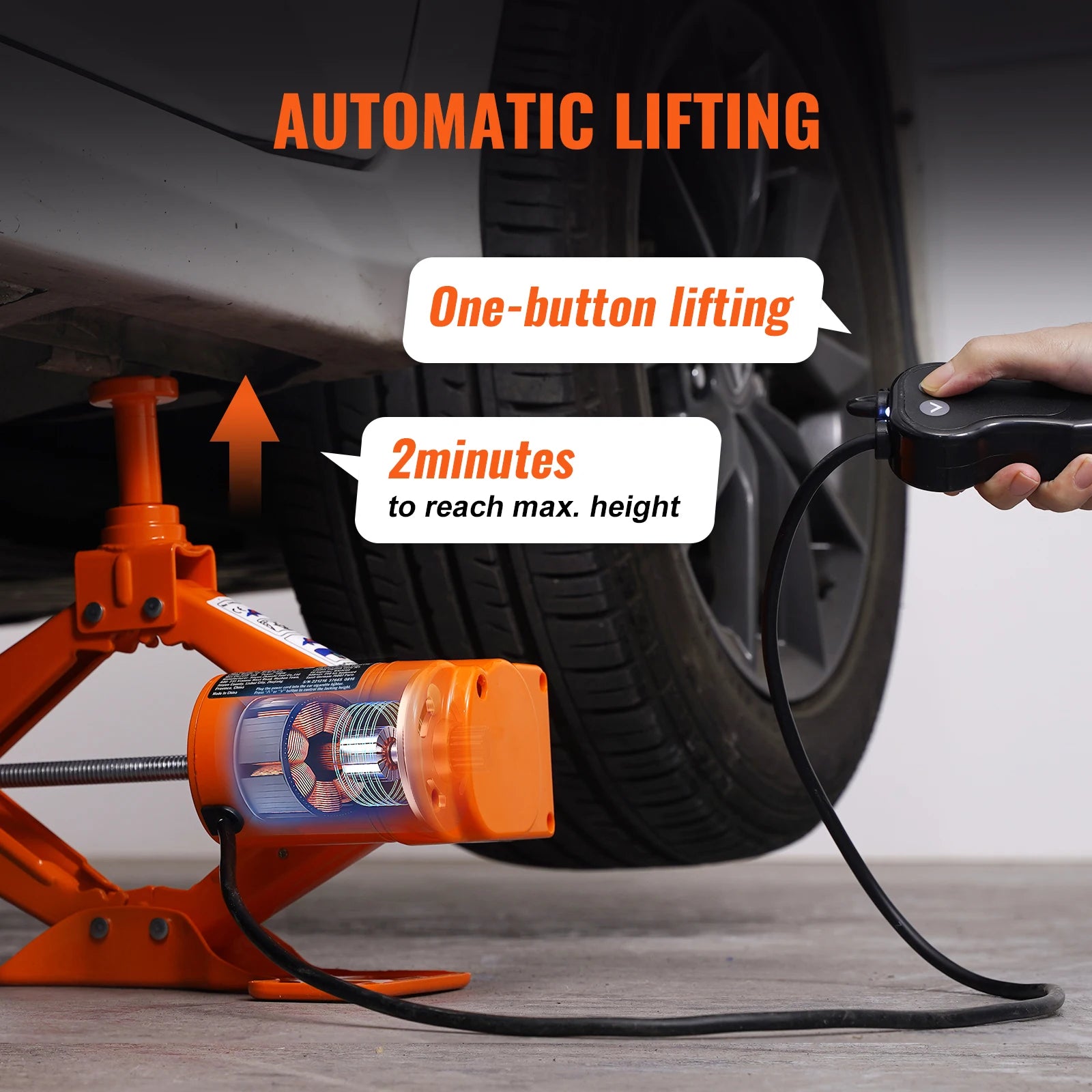 SucceBuy Electric Car Jack, 3/5 Ton Scissor/Hydraulic Jack, 12V Electric Automatic Jack Portable Car Jack for Truck Tire Change