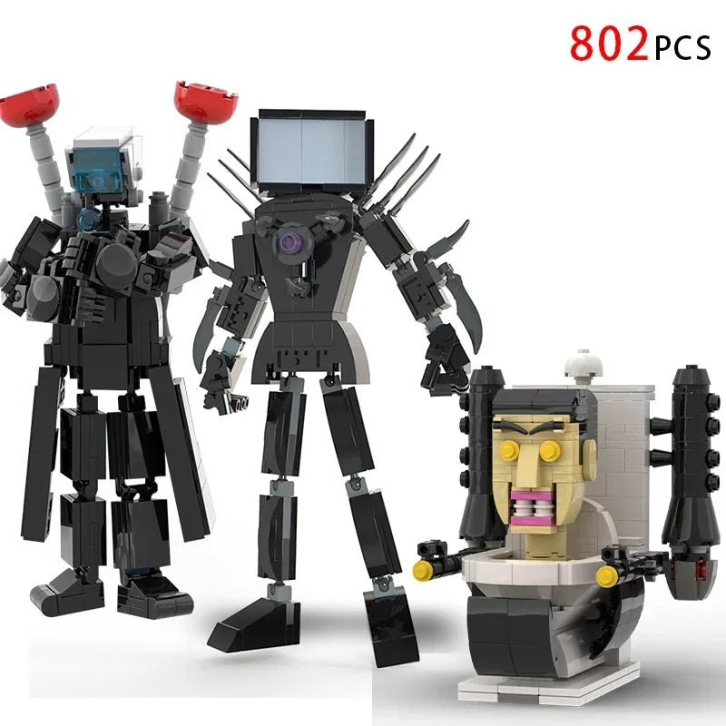 Moc Skibidi Toilet Action Figures Model Building Blocks Camerman Titan Speakerman Surveillance Man TVMan Boys Toys For Kids Gift