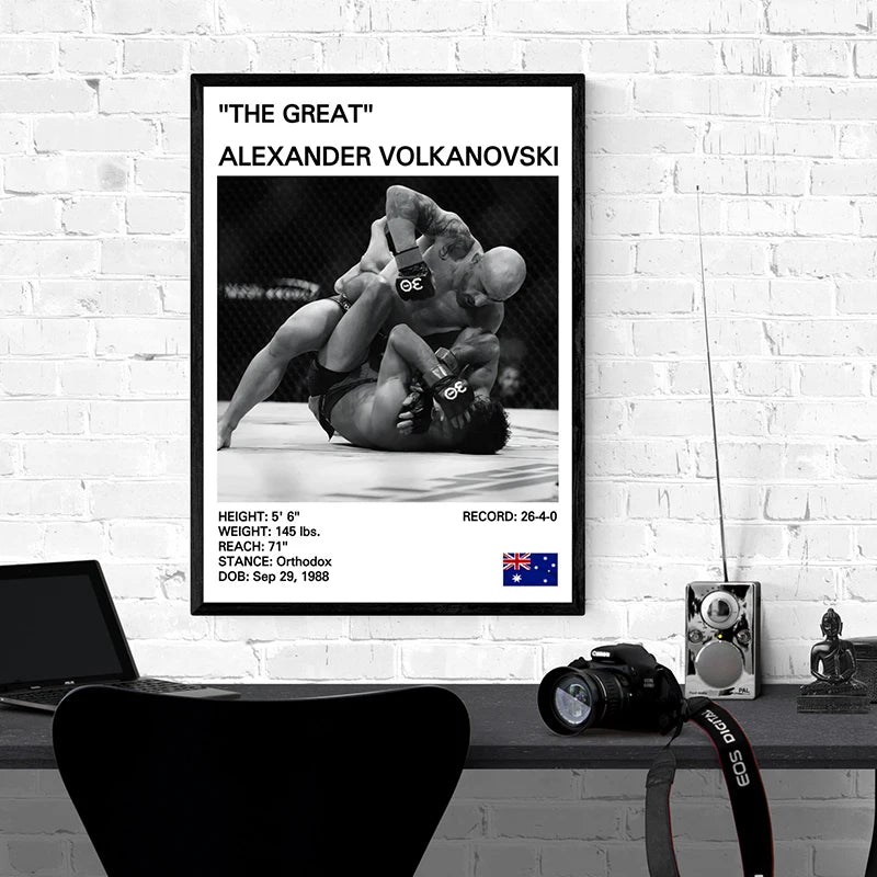 no frame Black and White Boxing Legends Canvas Poster Boxing Inspirational Canvas Painting Print Wall Art for Gym Bedroom Home