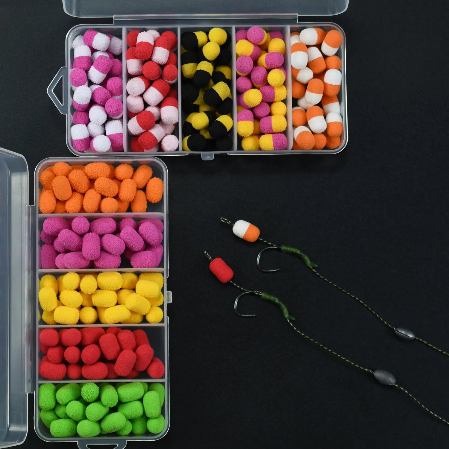 Two-Tone Floating Pop Up Foam Boilie Beads Buoyant Carp Fishing Lures Cylinder Bait For Freshwater Zig Rig Bottom Fishing