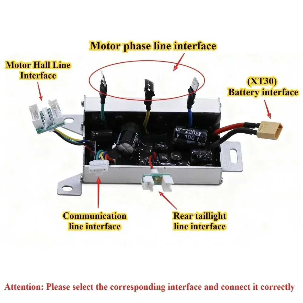 E-Scooter Controller Kit for 8.5-10" VOLPAM/HopCycle/Aovowheel/Maxshot/Hiboy/MAX, Turn Signal, Self-Learning, 25-58km/h