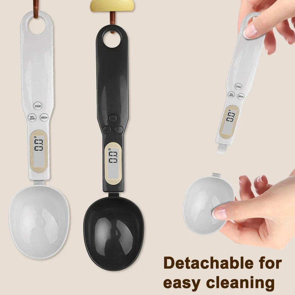 Measure ingredients with precision using this digital spoon scale—electronic LCD display, 0.1-500g capacity, perfect for flour, milk, coffee powder, and more!