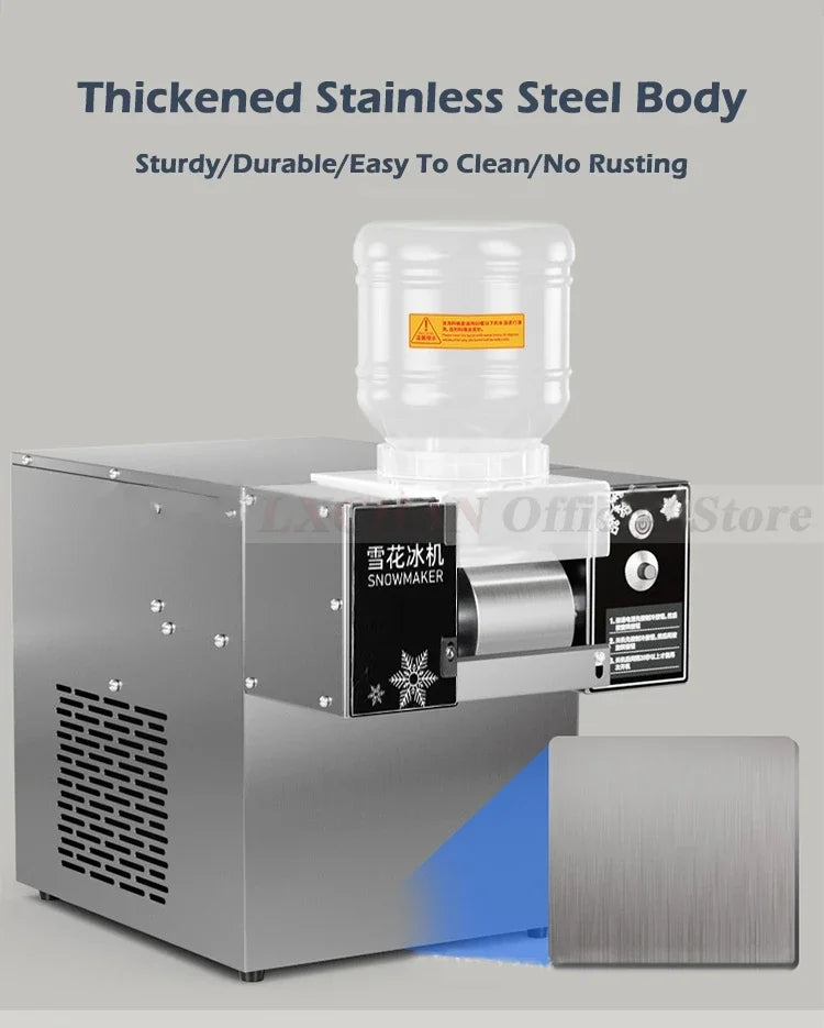 HomeWise 60KG/24H Korean Snowflake Ice Machine Small Snow Continuous Cooled Milk Mango Bingsu Shaver Smoothie Crusher 110V 220V