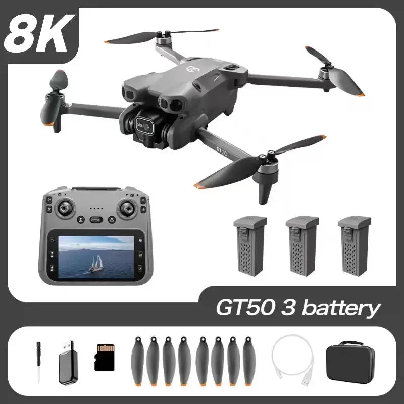Lenovo GT50 Drone Professional 8K HD Camera 5G Brushless Motor Aerial Photography Optical Flow with screen RC Quadcopter