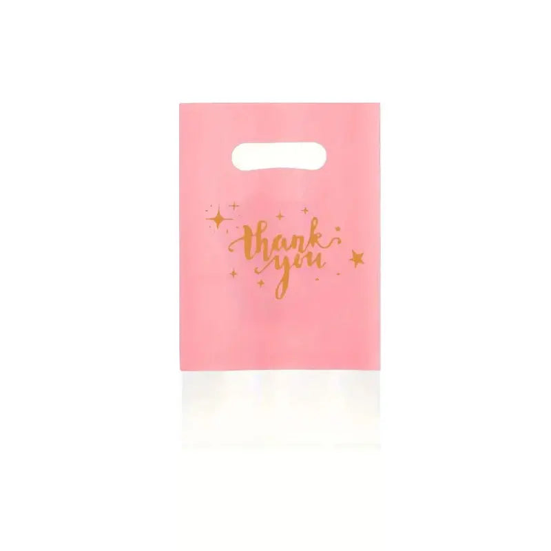 30/50/100PCS plastic thank-you bags with handles, small commercial shopping bags, gift bags, retail boutiques, clothing stores