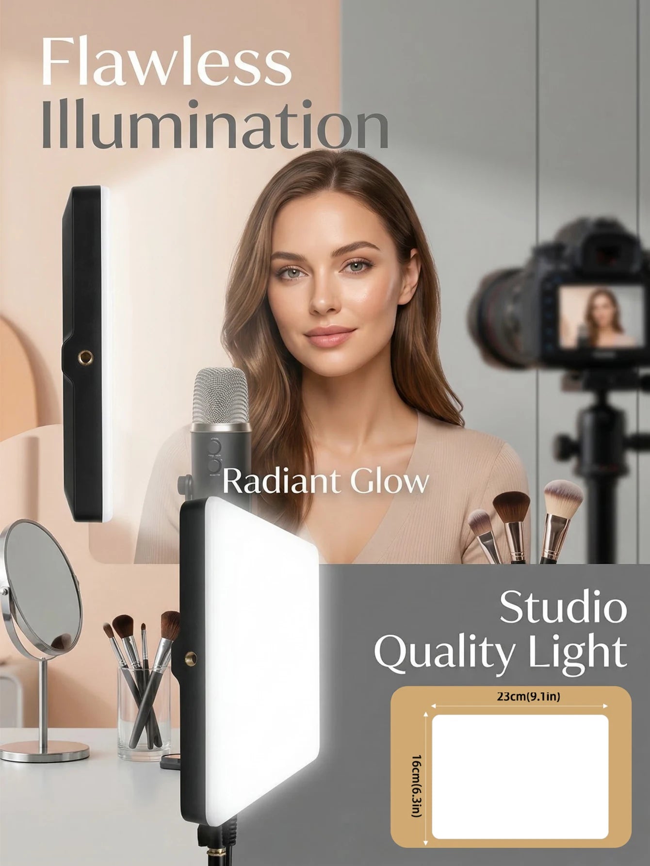 LUSB-charged LED fill light, slim design LED Panel Light, ideal for video conferencing and photography lighting