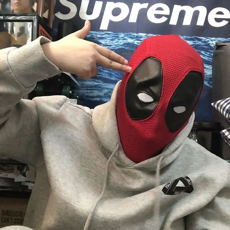 Marvel Deadpool Silicone Headset Cover Knitted Face Mask Cosplay Prop Halloween Funny Dress Up Accessories Adult Party Gift