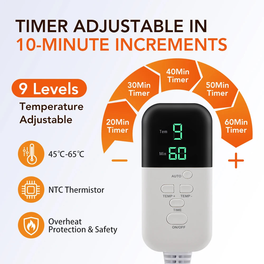 SPA Heat Cap Hair Steamer 9-level Temperature and 5 Timed Settings Hair Mask Hair Heating Cap for Hair Treatment Home Use