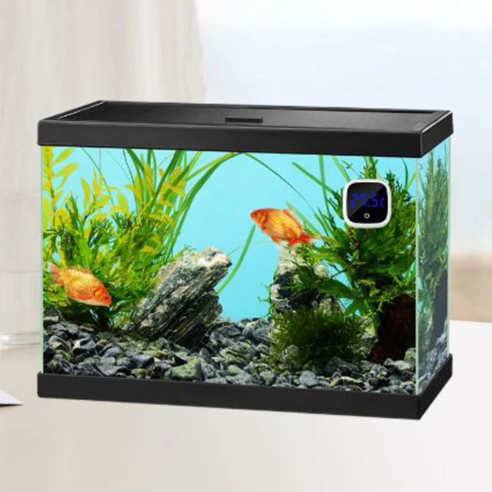 Fish Tank Thermometer High-precision Led Digital Display Electronic Aquarium Thermometer Tester Meter Gauge Dual Display White