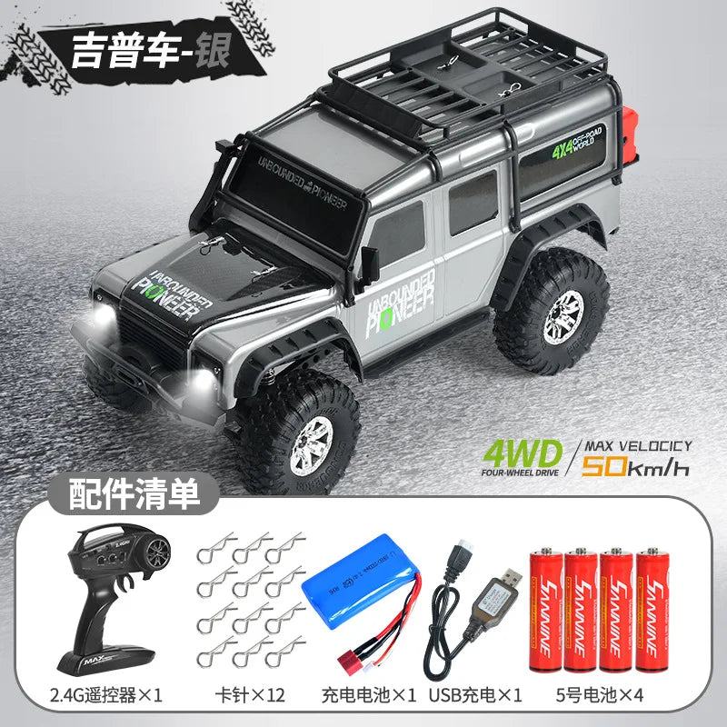 Huangbo 1:10 Full Scale Four-Wheel Drive Off-Road Climbing Vehicle Rc Remote Control Car Model Toy High-End Boy Birthday Gift