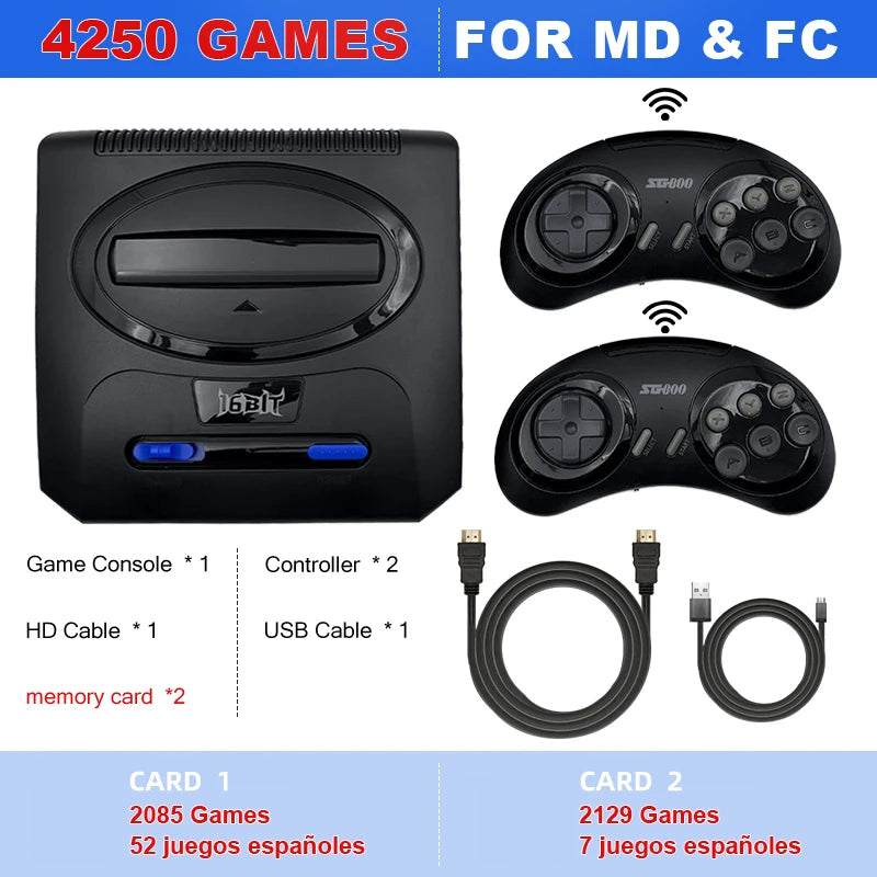 16BIT Segas-MD Video Game Console For Sega Mega Drive Genesis Dendy Console Support HD Output Retro Game Machine