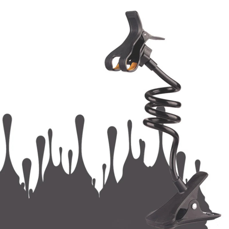 Enjoy hands-free convenience with this universal flexible lazy mobile phone holder—adjustable clip perfect for home, bed, or desktop use!