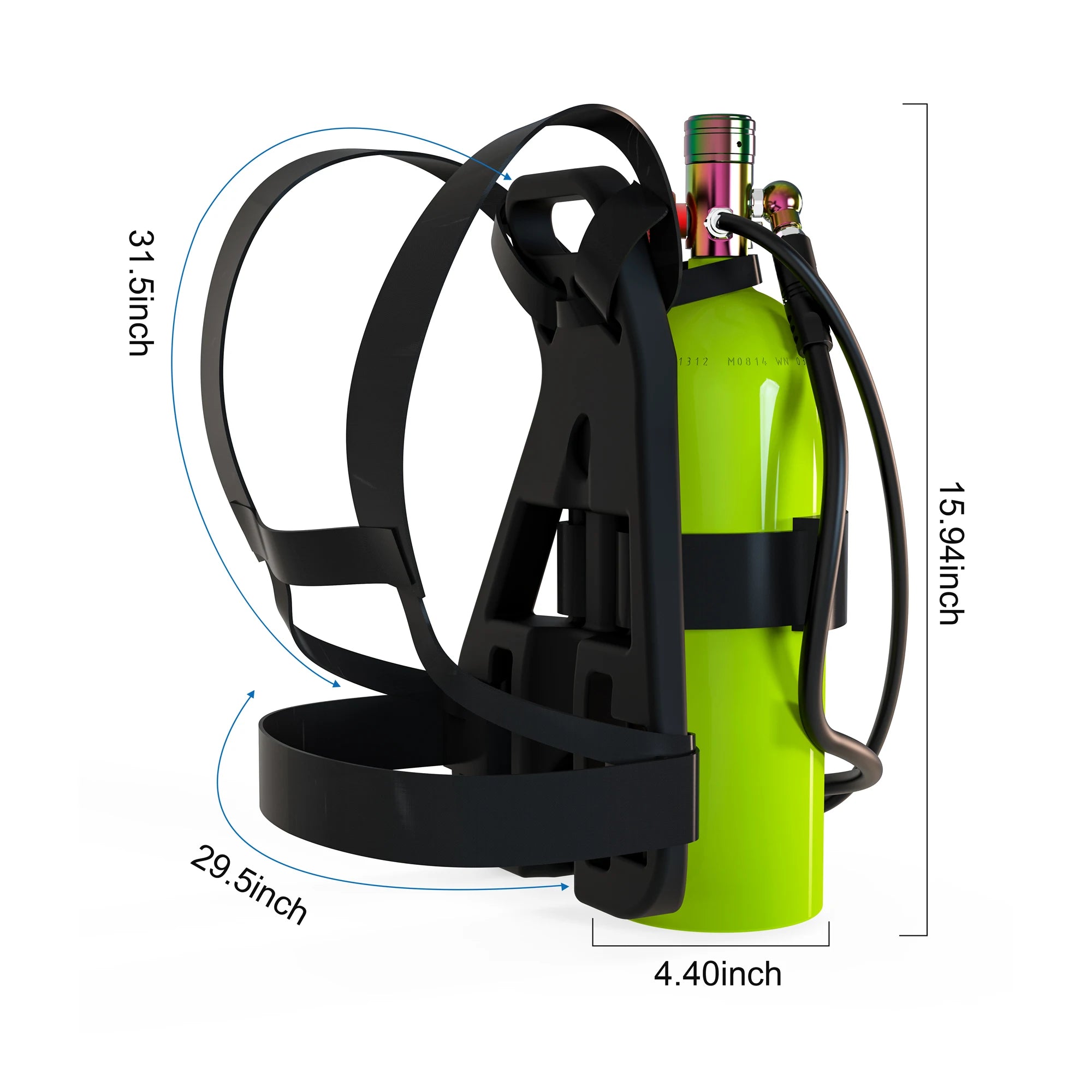 THAISTONE-Scuba Diving Air Tank with Mask Underwater Breath Air Tank, Oxygen Tank, Snorkeling Equipment, 2.3L, 30-40 Minutes