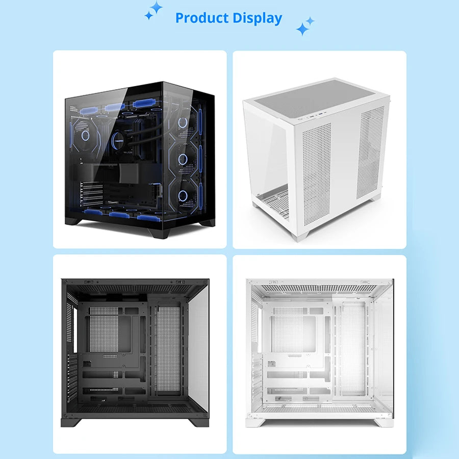 Power Train Dreamland PRO PC Gaming Case ATX MATX ITX Motherboard 360 Water-Cooled Sea View Room Double-Sided Glass Computer Cas