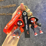 Classic SpiderMan Keychain Pendant Disney Marvel Amazing Inverted Silk Stereo Doll Car Hanging Decor Keychain Birthday Gift Toys