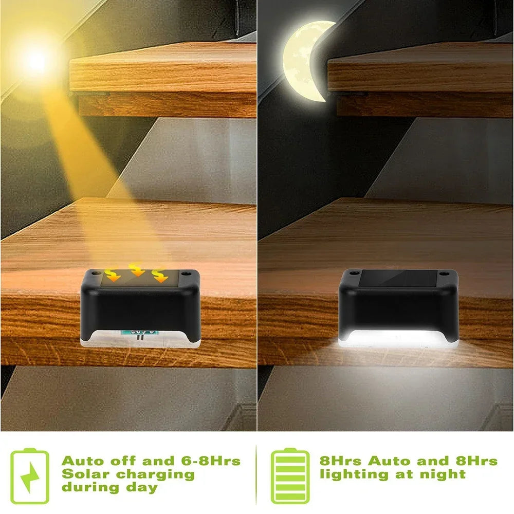Solar LED Light Outdoor Garden Light Solar Fence Lamp Waterproof Deck Lamp Solar Stair Light Patio Stairs Pathway Garden Decor