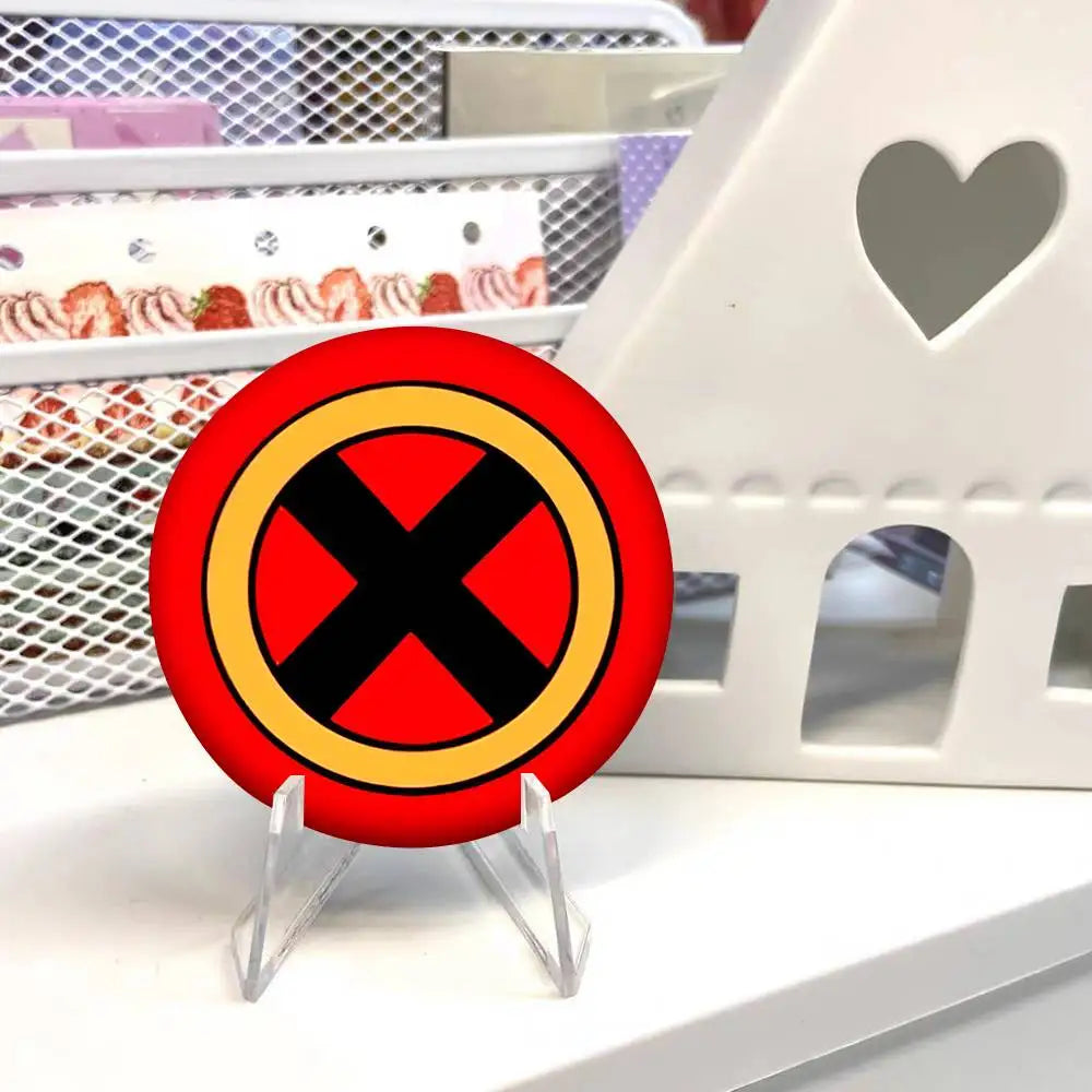 X-Xmen Logo Round Badge Creative Brooch Clothing Backpack Accessories Lapel Pin