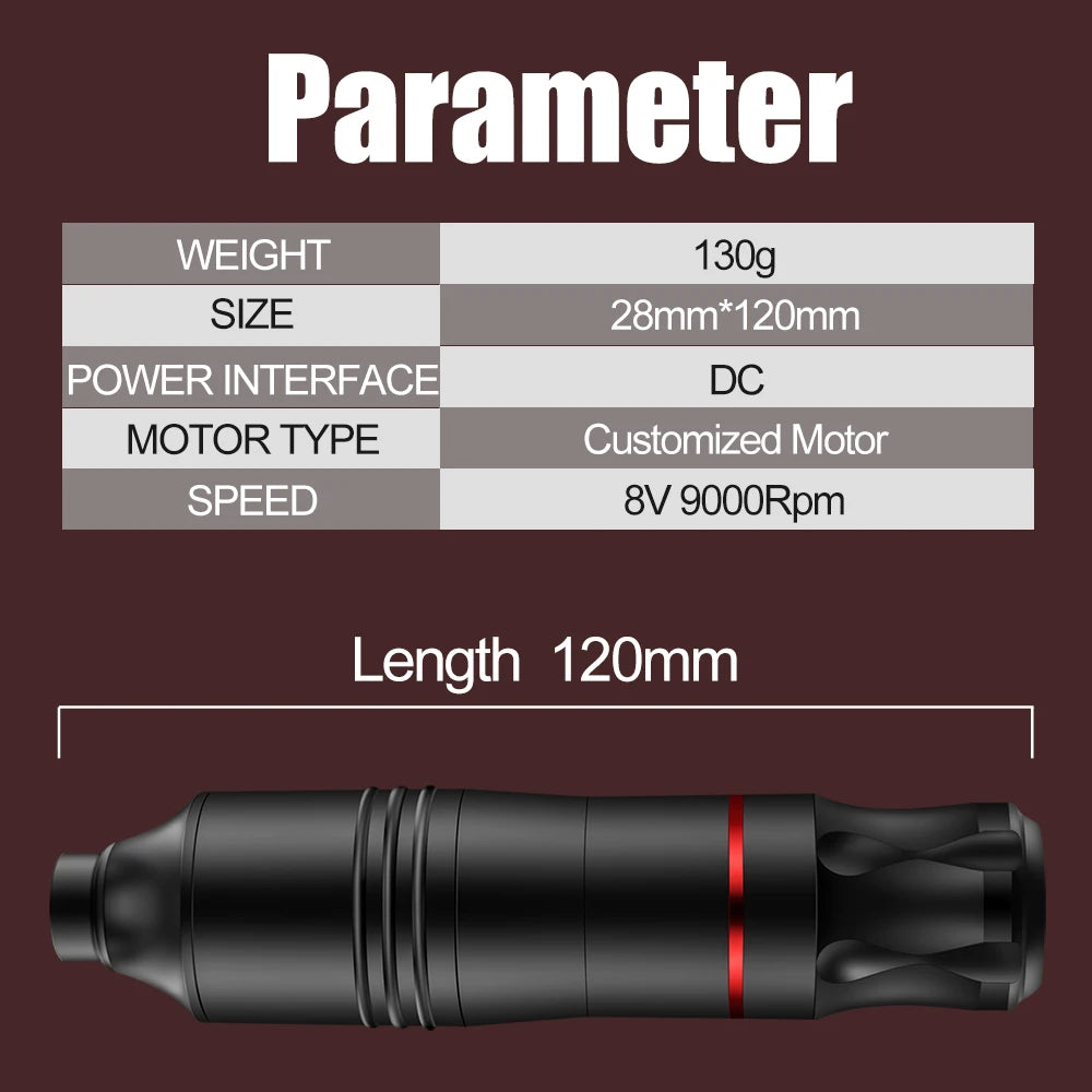 Ballpoint Tattoo Pen Machine Kit Rotary Tattoo Pen Set with Wireless Tattoo Transfer Stencil Printer Power Supply Needles