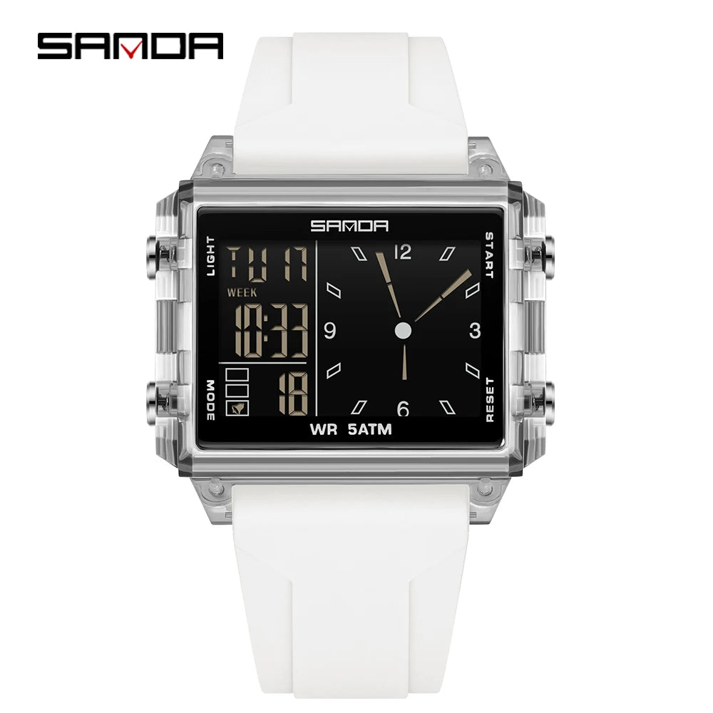 Fashion SADNA New 6273 Women's Electronic Watch Multifunctional Sports Waterproof LED Timing Student Electronic Watch