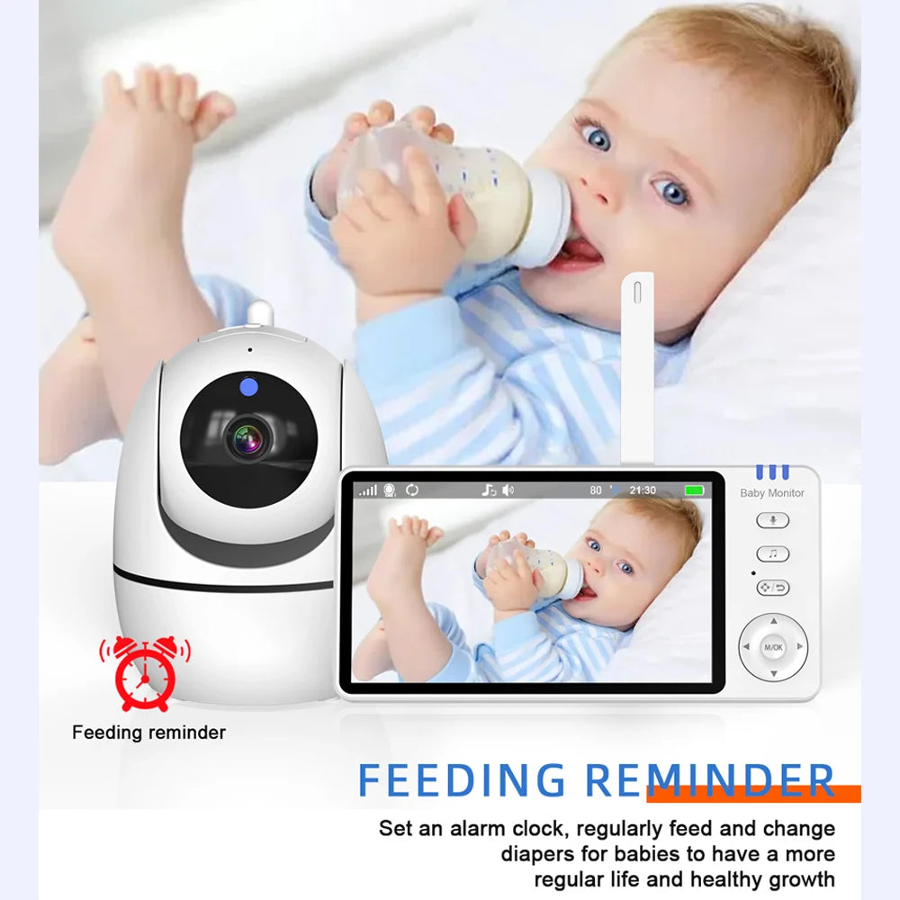 Monitor your little one with ease using this 5.0-inch video baby monitor—featuring a wireless pan-tilt camera, two-way audio, night vision, wake-up, and USB charging for convenience and security!