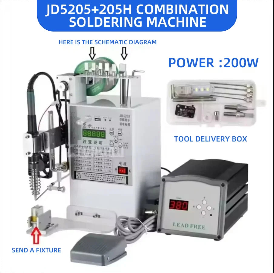 Top Automatic Tin Feeding Soldering Machine Foot-Operated Soldering Station Plug Circuit Board USB Welding Equipment Spot Welder