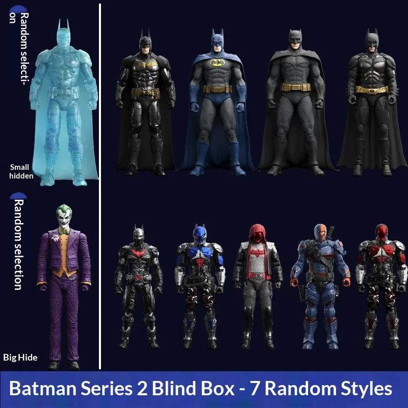 Crazy Edition Arkham Knight Batman Series2 Mystery Box F5 Roundd Culture Batman Vs Joker Action Figure Assemble Collectible Gift