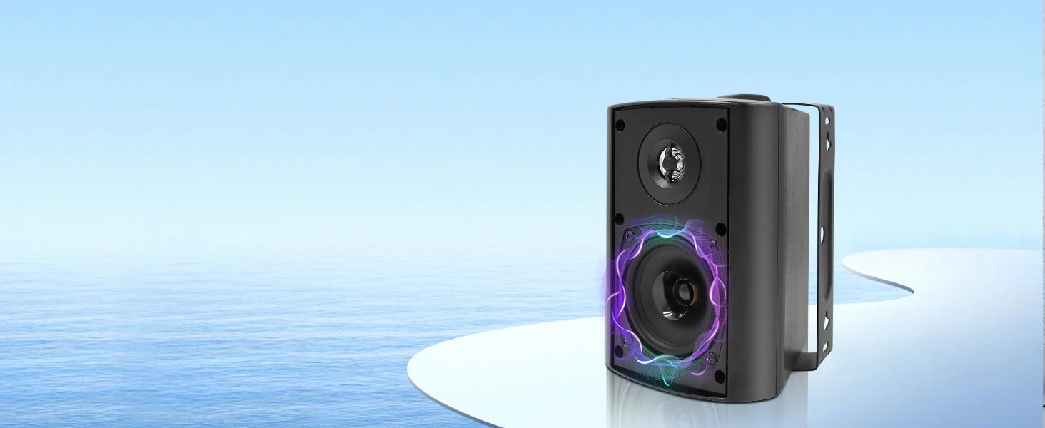 Herdio 2PCS 4'' Passive Indoor Outdoor Speakers With 200W Powerful Bass Expansive Stereo Sound Coverage All-Weather Durability