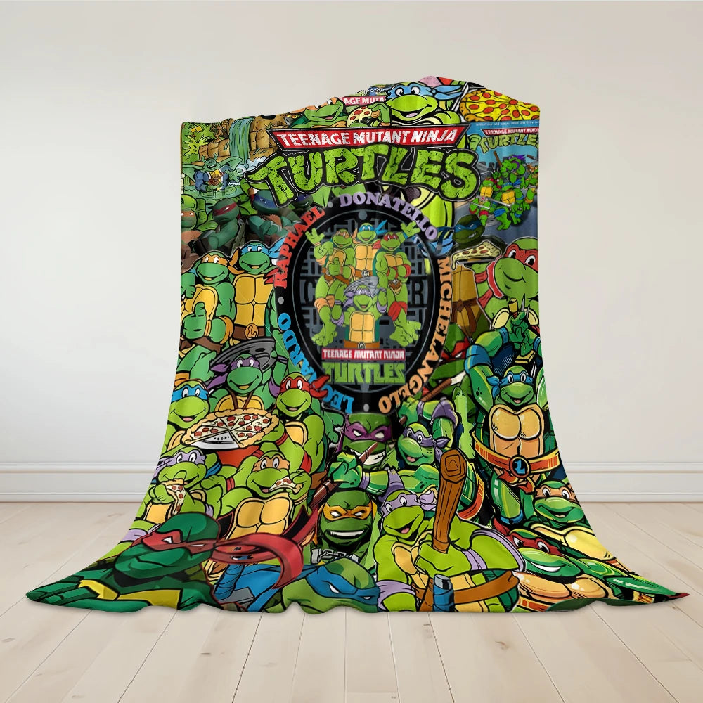 N-Ninja-s T-Turtles Flannel Blanket Warm Soft Halloween Christmas Couch Warm Cozy Decorative Decor Gift for All Season