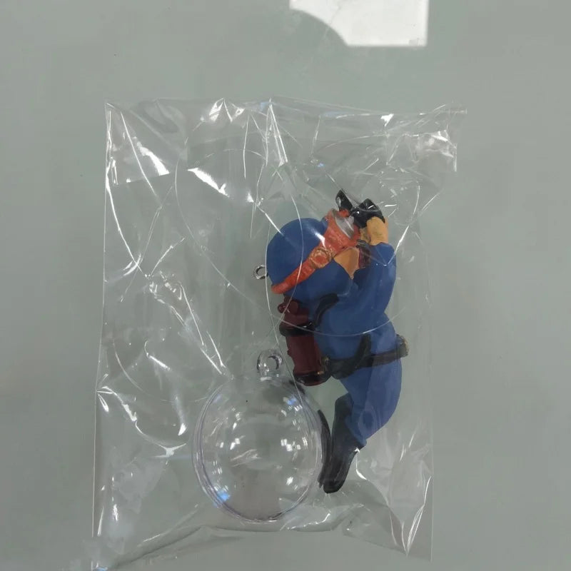 Fish Tank Diver Ornaments Landscape Decoration Aquarium Gifts Popular Floating, Hayao Miyazaki Blue Fatty with Ball and Line