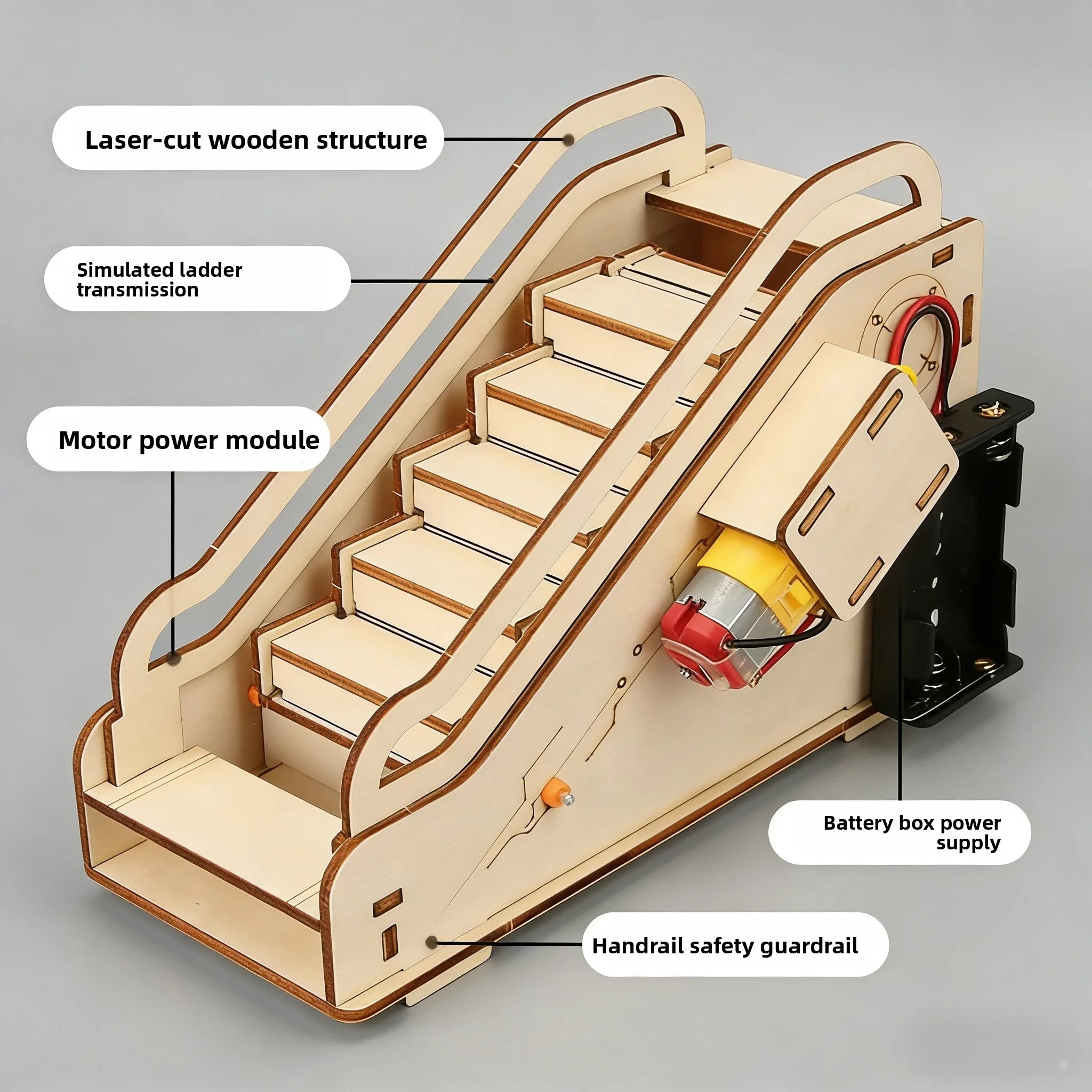 Children's science and education experiment models, children's DIY escalator assembly toys, children's DIY gifts