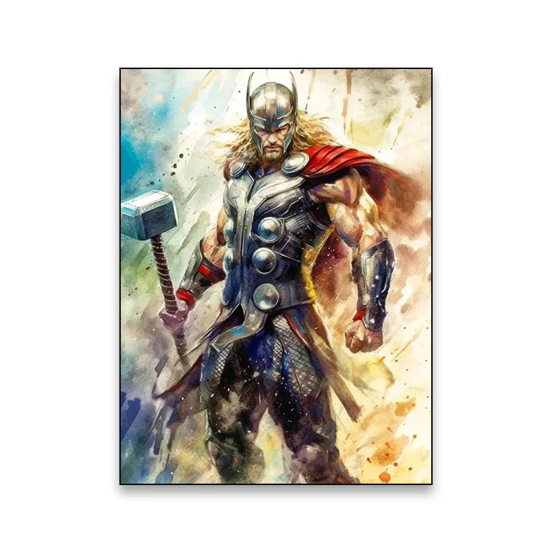 1pc Frameless Canvas Painting Marvel Movie Art Poster Spider Man Iron Man Deadpool Canvas Painting Classic Anime Character Mural