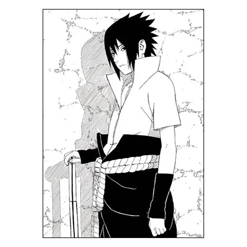 Naruto Decorative Painting Frameless Anime Cartoon Printing Uchiha Sasuke Poster Room Decoration Canvas Mural Holiday Gifts